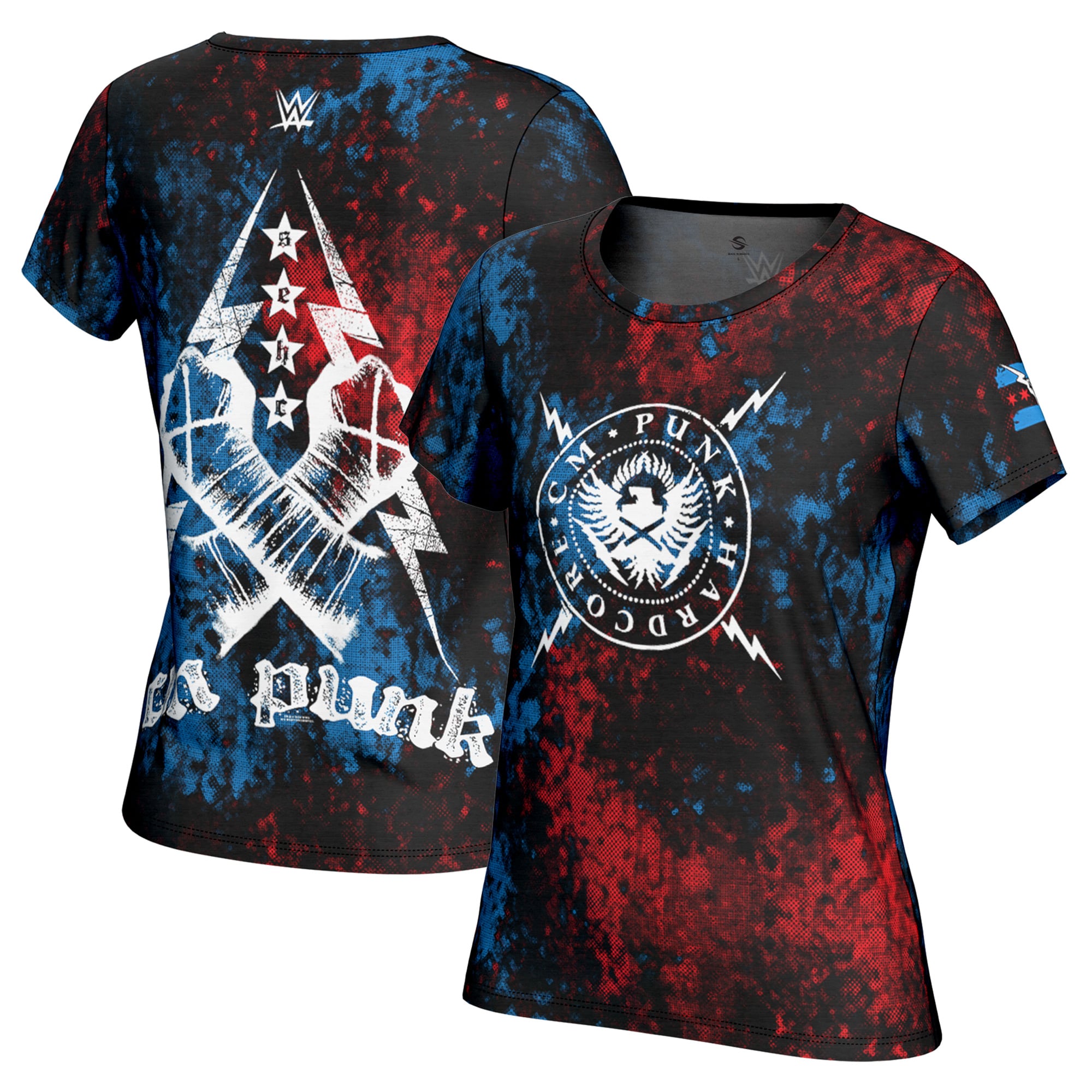 Women's ProSphere Black CM Punk Straight Edge Hardcore Champion T-Shirt