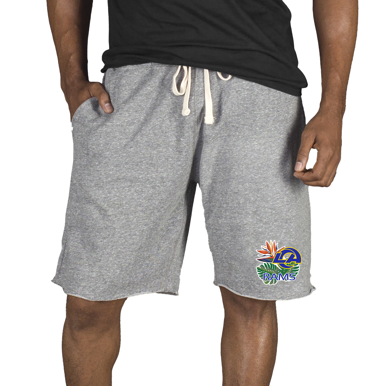 Men's Concepts Sport Gray Los Angeles Rams Mainstream Tri-Blend Shorts