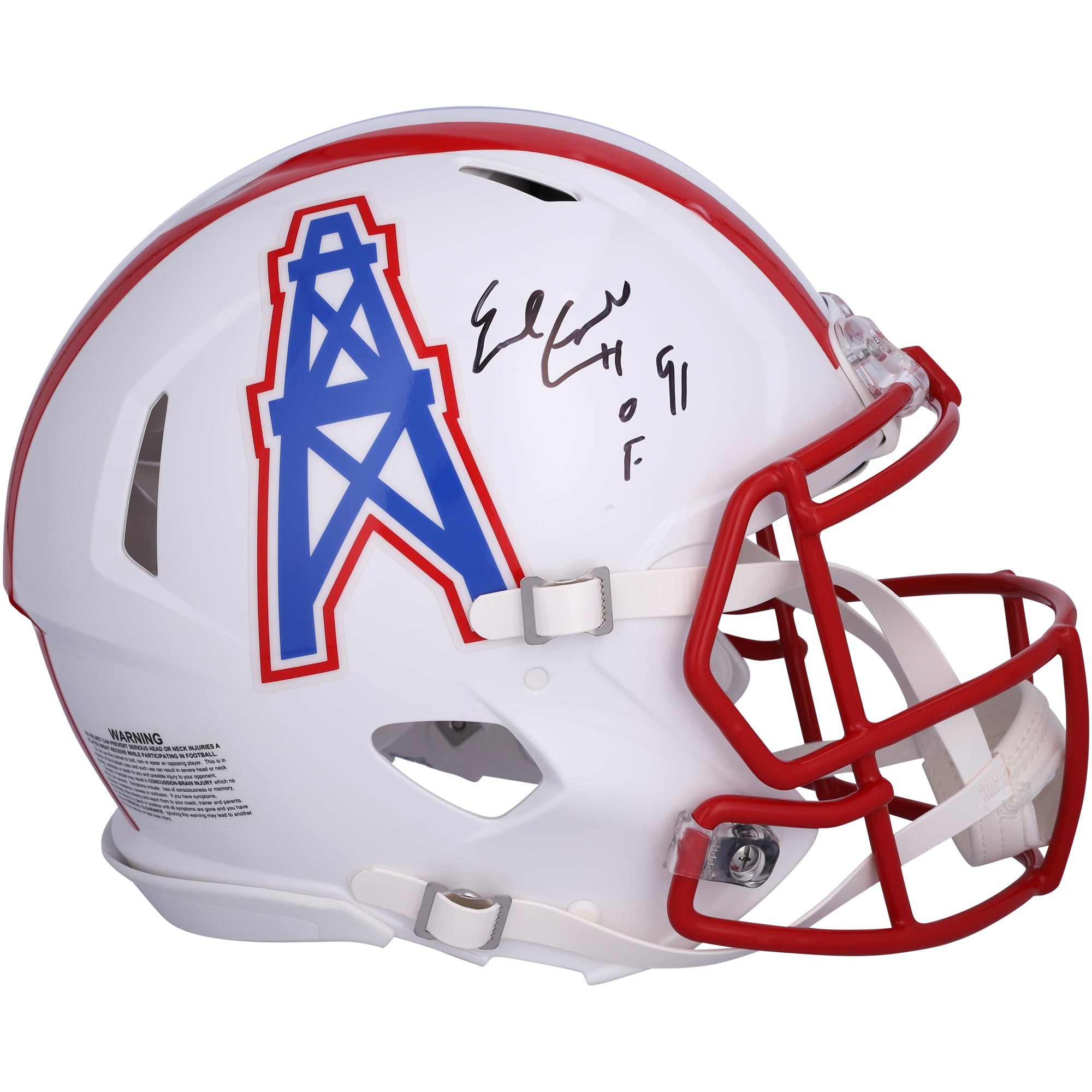 Earl Campbell Houston Oilers Autographed Riddell Speed Authentic Helmet with "HOF 91 Inscription