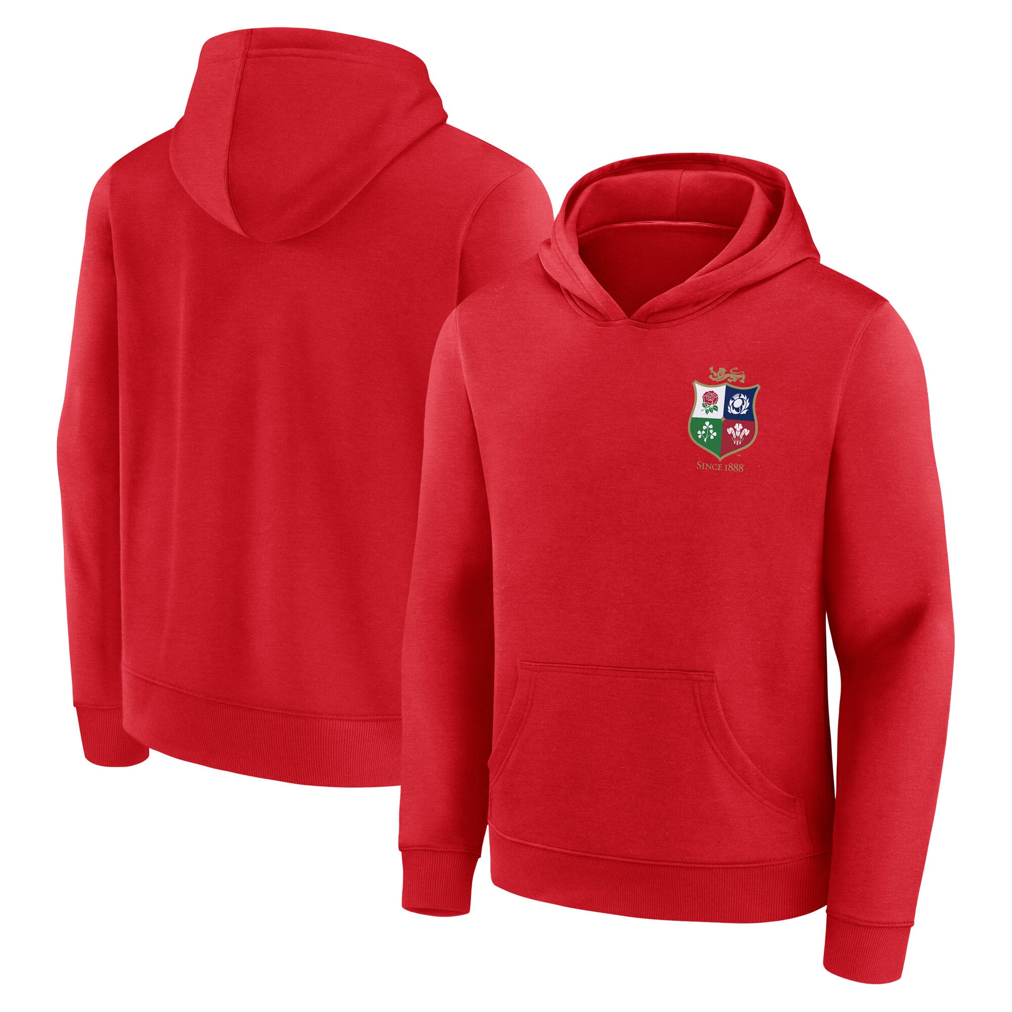 Felpa con cappuccio con stemma piccolo dei British & Irish Lions - rossa - Ragazzo