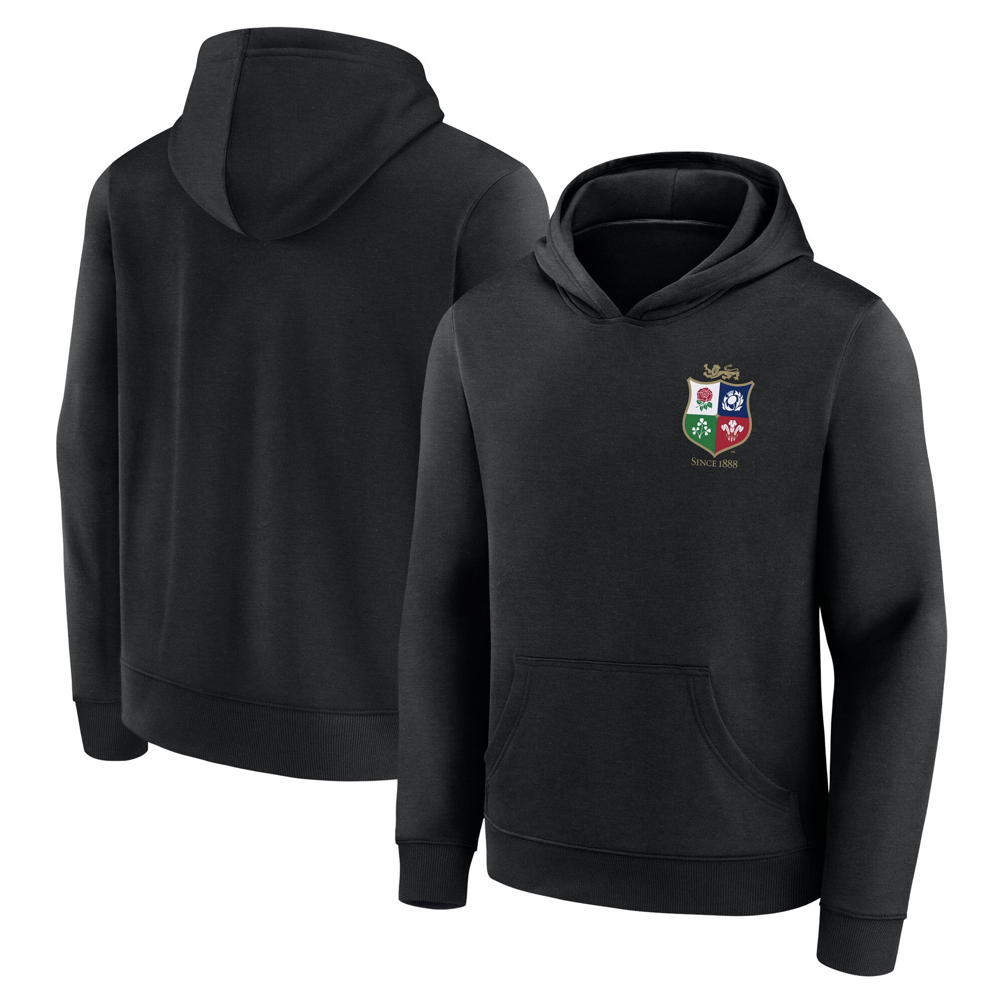 Sweat à capuche avec petit blason des Lions britanniques et irlandais - Noir - Junior: retailer-supplied image