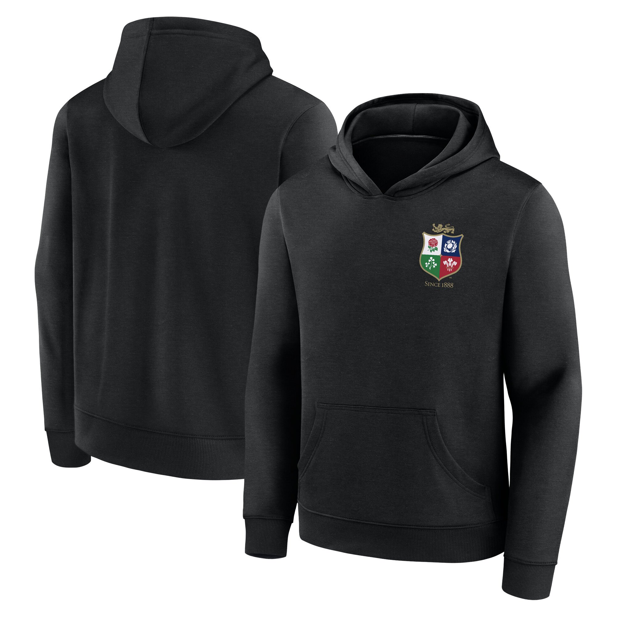 Felpa con cappuccio con stemma piccolo dei British & Irish Lions - nera - Ragazzo
