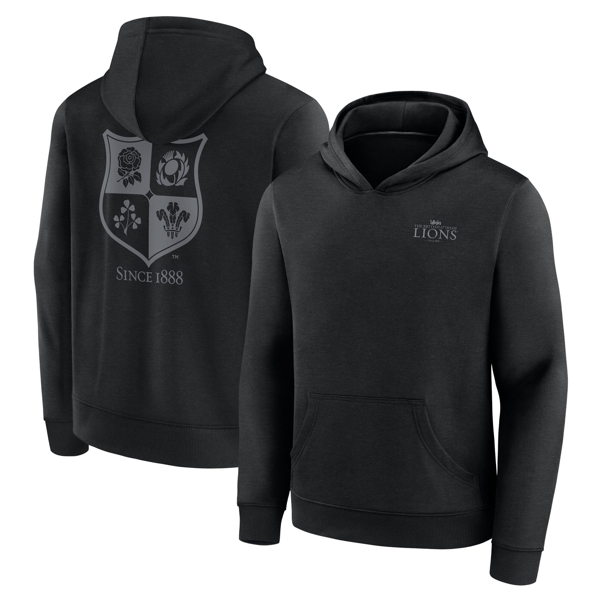 Sweat à capuche graphique avec grand logo mono des Lions britanniques et irlandais - Noir - Junior: retailer-supplied image