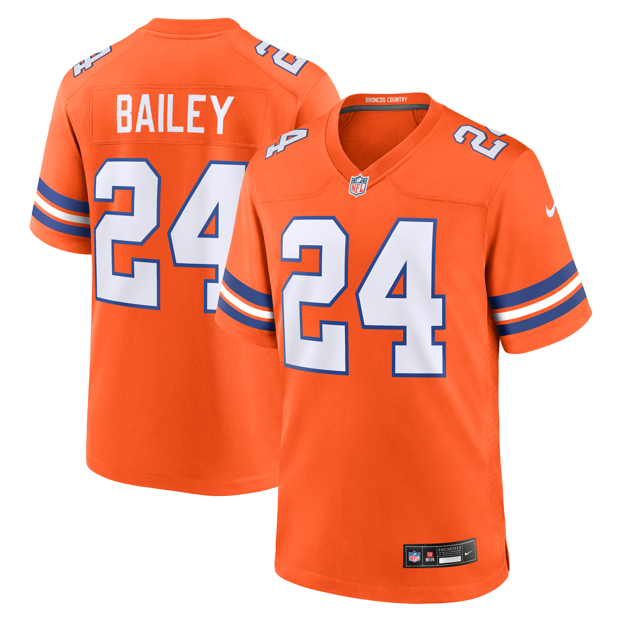 Men's Nike Champ Bailey Orange Denver Broncos Retired Player Alternate Game Jersey
