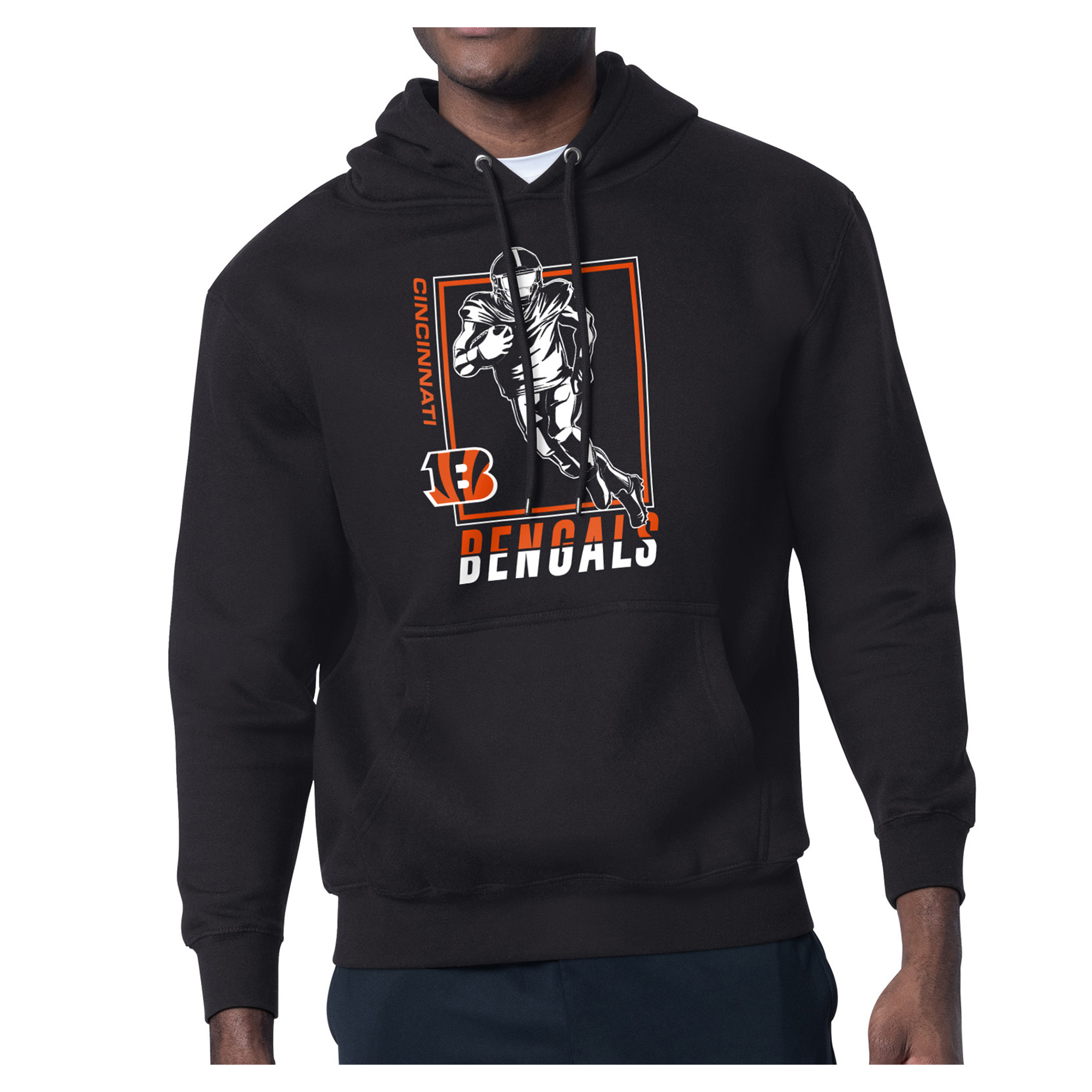 Men's Starter Black Cincinnati Bengals Player Grid Pullover Hoodie