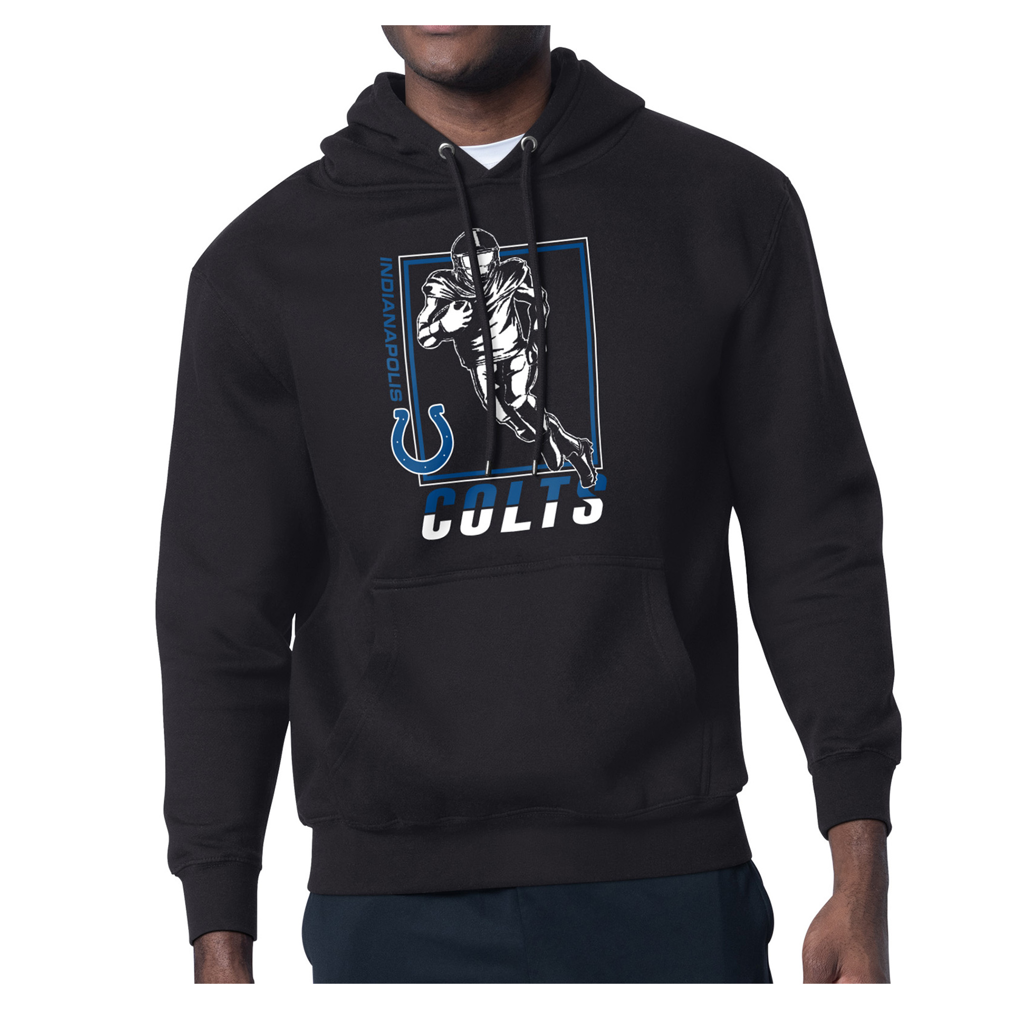 Men's Starter Black Indianapolis Colts Player Grid Pullover Hoodie