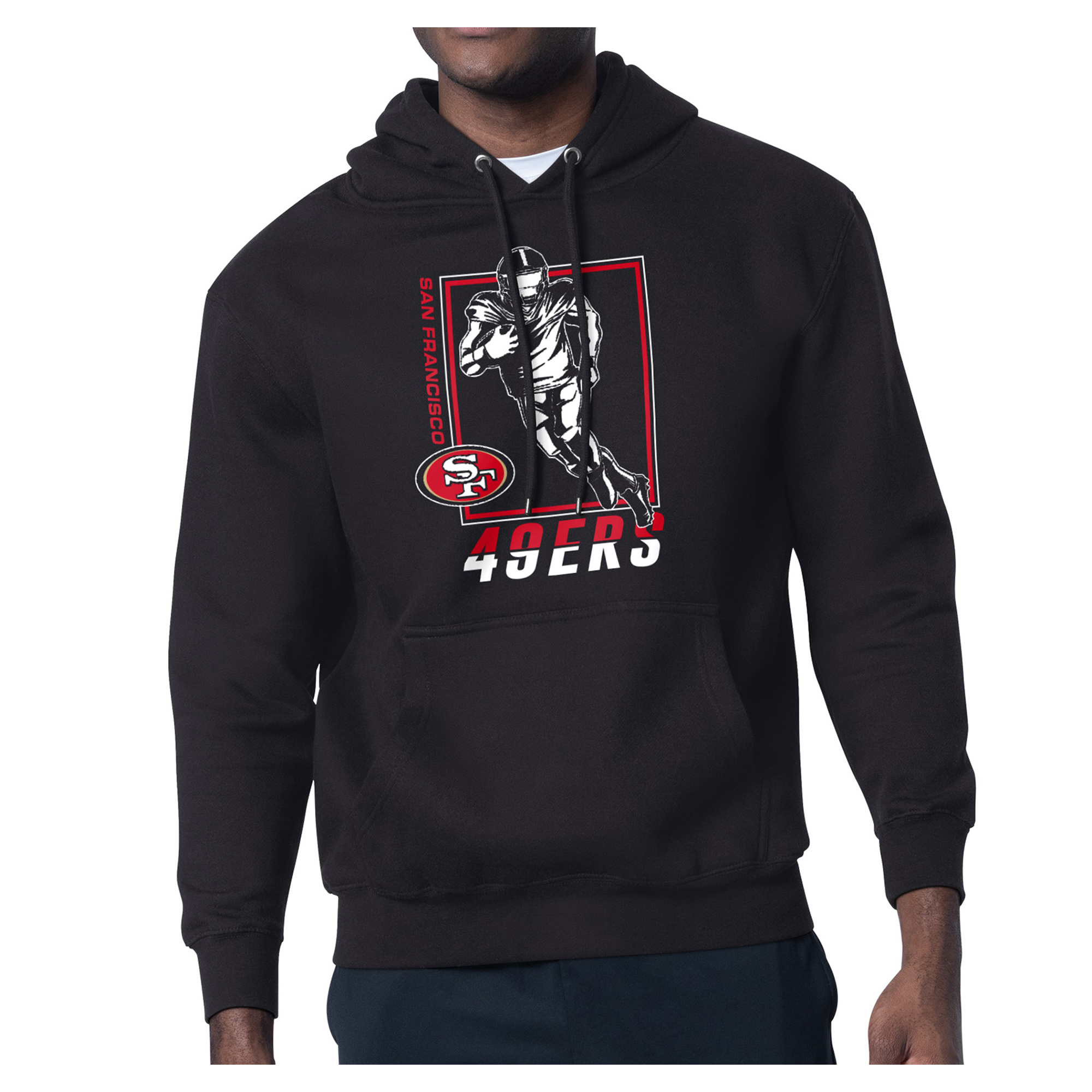 Men's Starter Black San Francisco 49ers Player Grid Pullover Hoodie