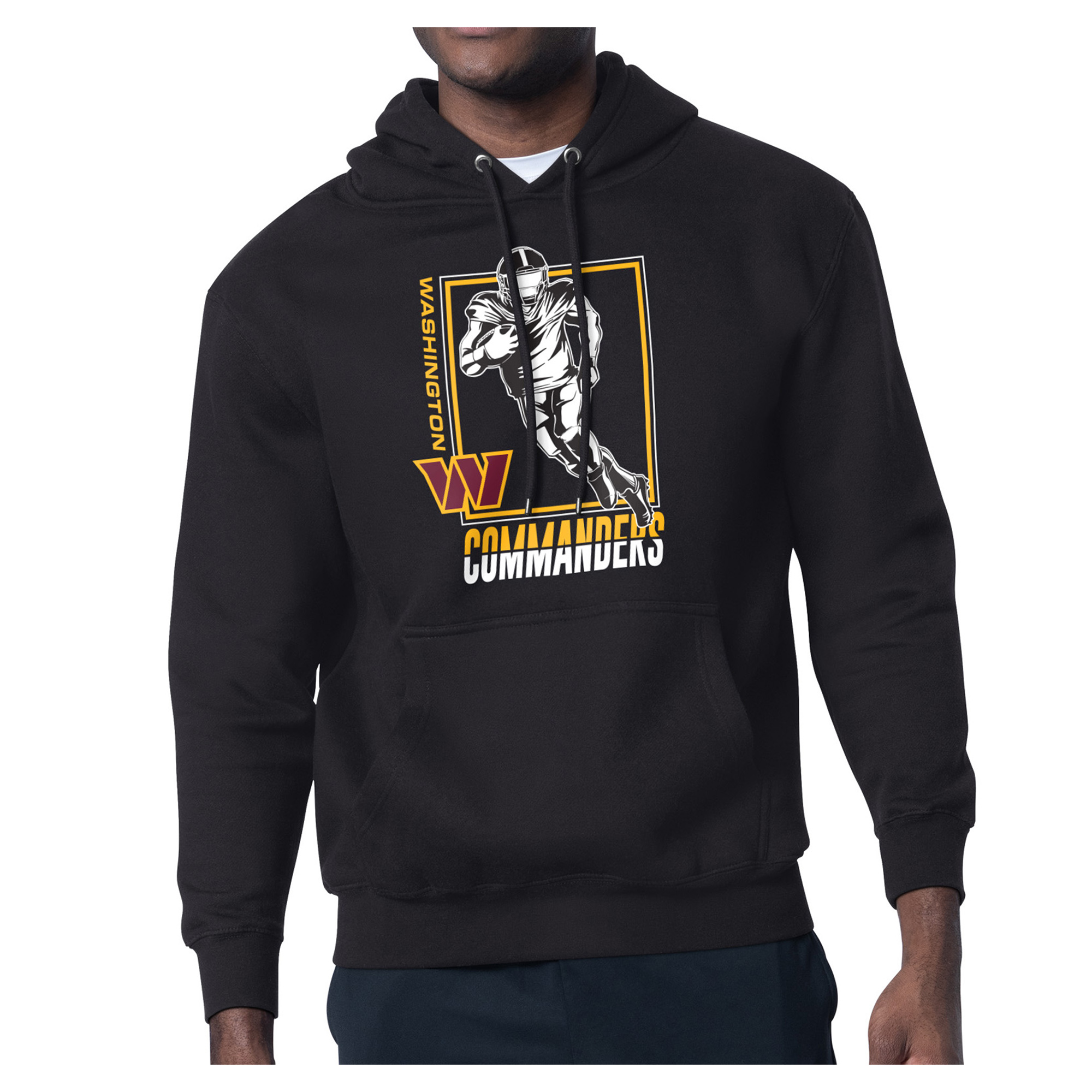Men's Starter Black Washington Commanders Player Grid Pullover Hoodie