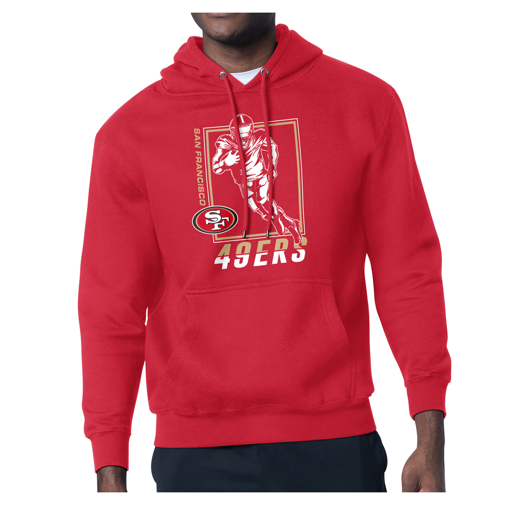 Men's Starter Red San Francisco 49ers Player Grid Pullover Hoodie