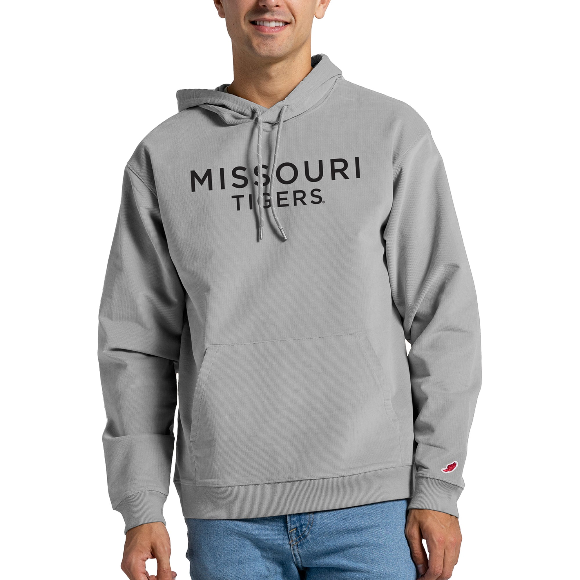 Men's League Collegiate Wear Gray Missouri Tigers Stretch Corduroy Pullover Hoodie