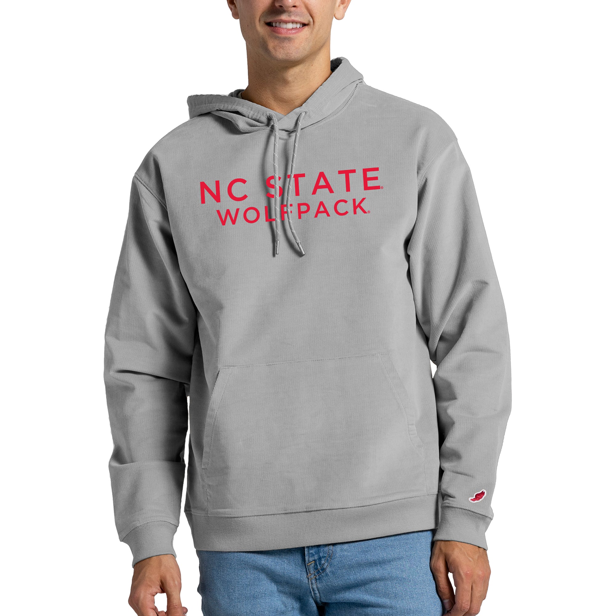 Men's League Collegiate Wear Gray NC State Wolfpack Stretch Corduroy Pullover Hoodie