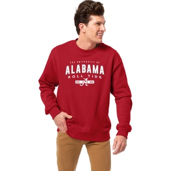 Men's League Collegiate Wear Crimson Alabama Crimson Tide Essentials 2.0 Fleece Pullover Sweatshirt