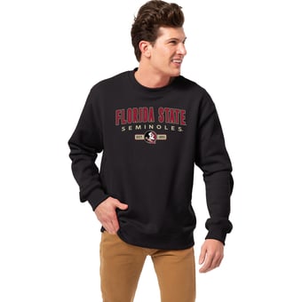 Men's League Collegiate Wear Black Florida State Seminoles Essentials 2.0 Fleece Pullover Sweatshirt