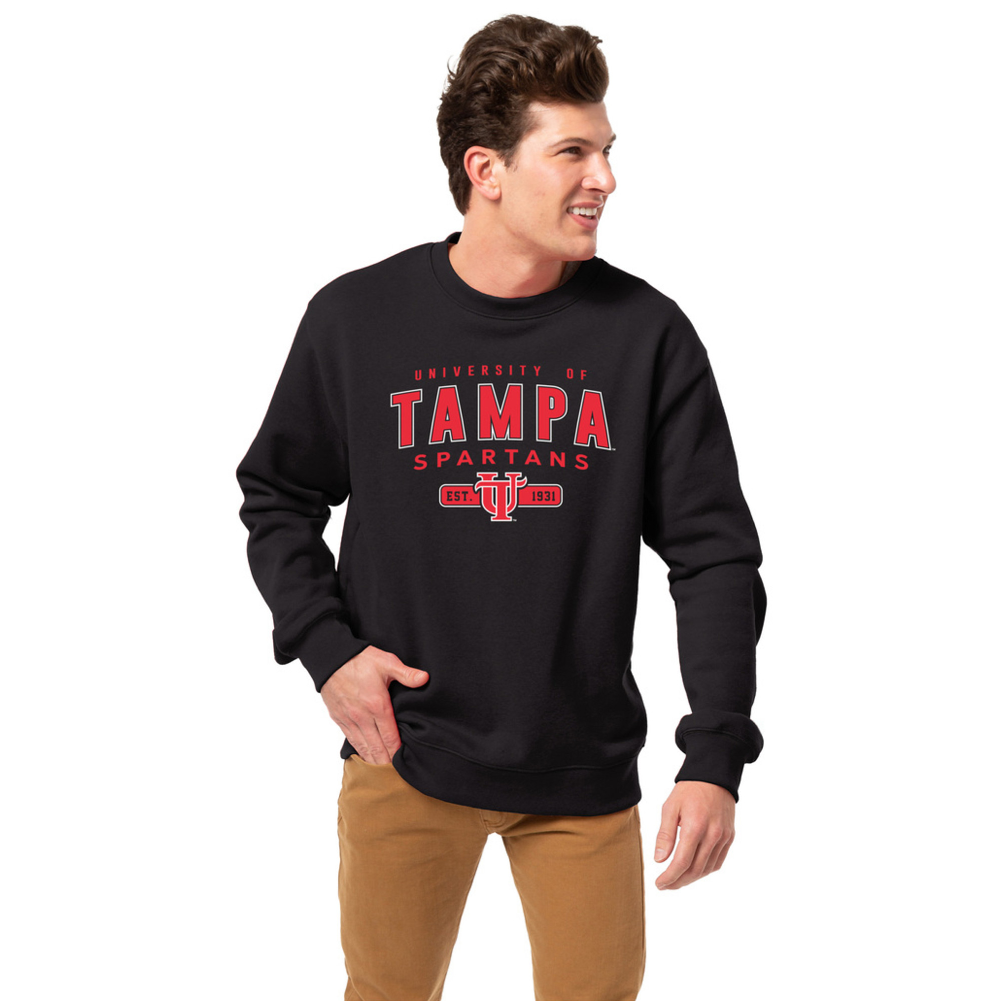 Men’s League Collegiate Wear Black Tampa Spartans Essentials 2.0 Fleece Pullover Sweatshirt Men’s League Collegiate Wear Black Tampa Spartans Essentials 2.0 Fleece Pullover Sweatshirt