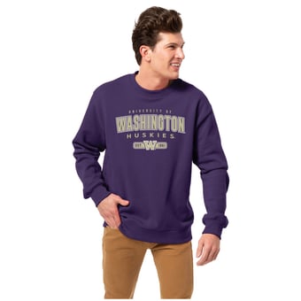 Men's League Collegiate Wear Purple Washington Huskies Essentials 2.0 Fleece Pullover Sweatshirt