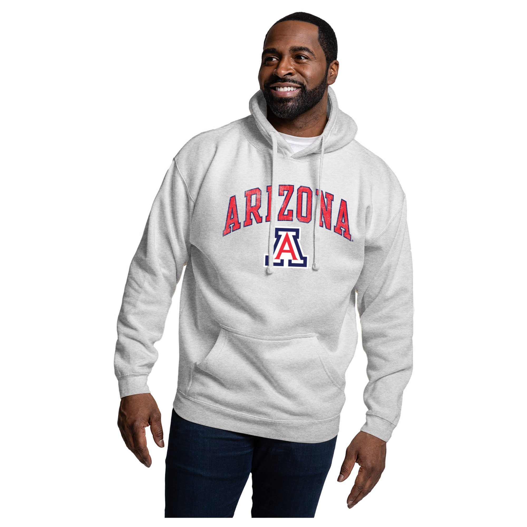 Men's League Collegiate Wear Heather Gray Arizona Wildcats Essentials 2.0 Fleece Pullover Hoodie
