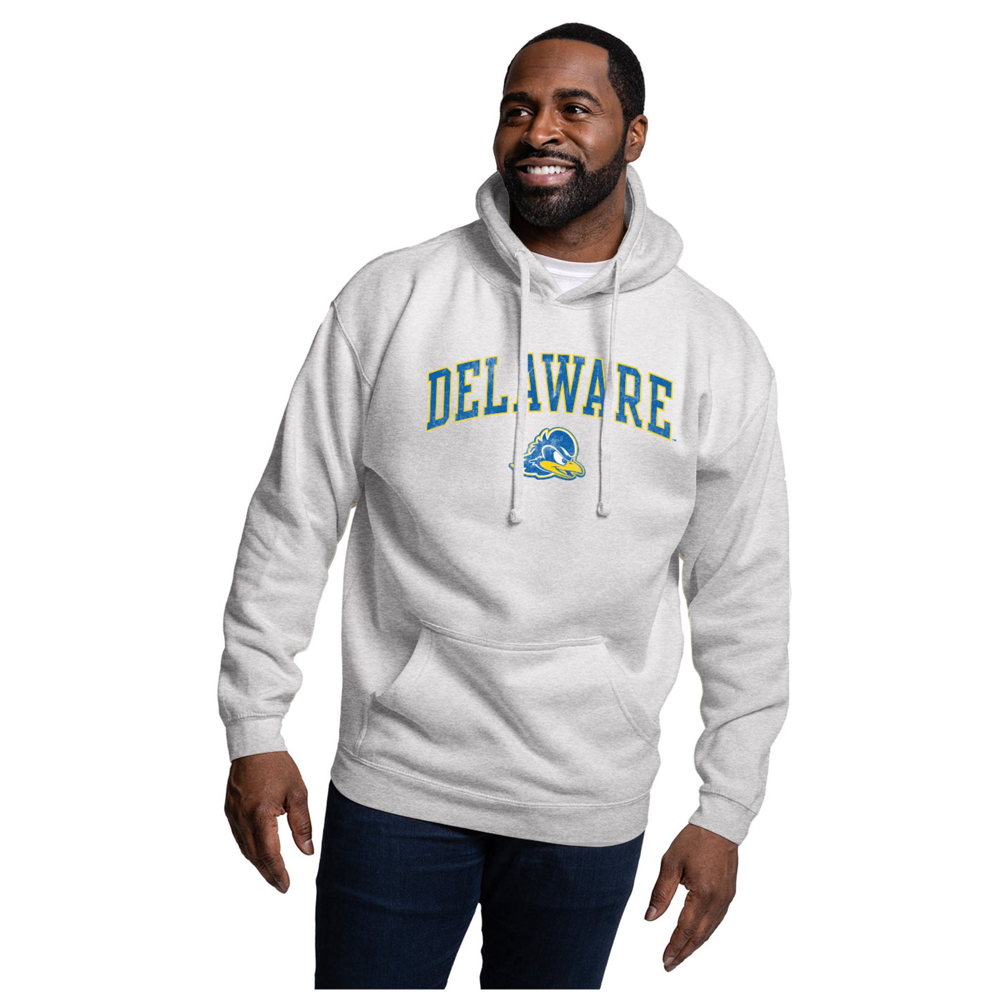 Men's League Collegiate Wear Heather Gray Delaware Fightin' Blue Hens Essentials 2.0 Fleece Pullover Hoodie