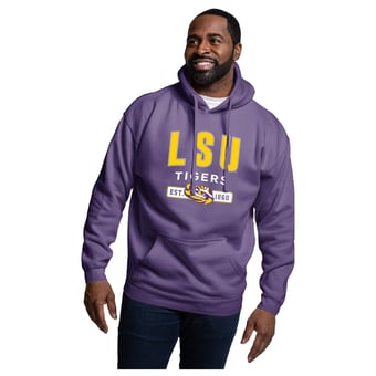 Men's League Collegiate Wear Purple LSU Tigers Essentials 2.0 Fleece Pullover Hoodie