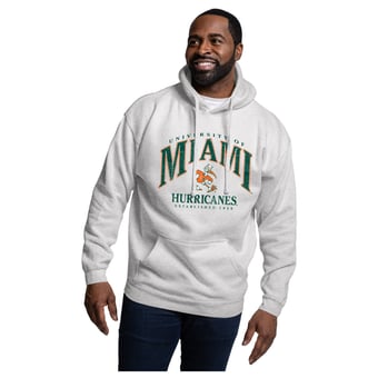 Men's League Collegiate Wear Heather Gray Miami Hurricanes Essentials 2.0 Fleece Pullover Hoodie