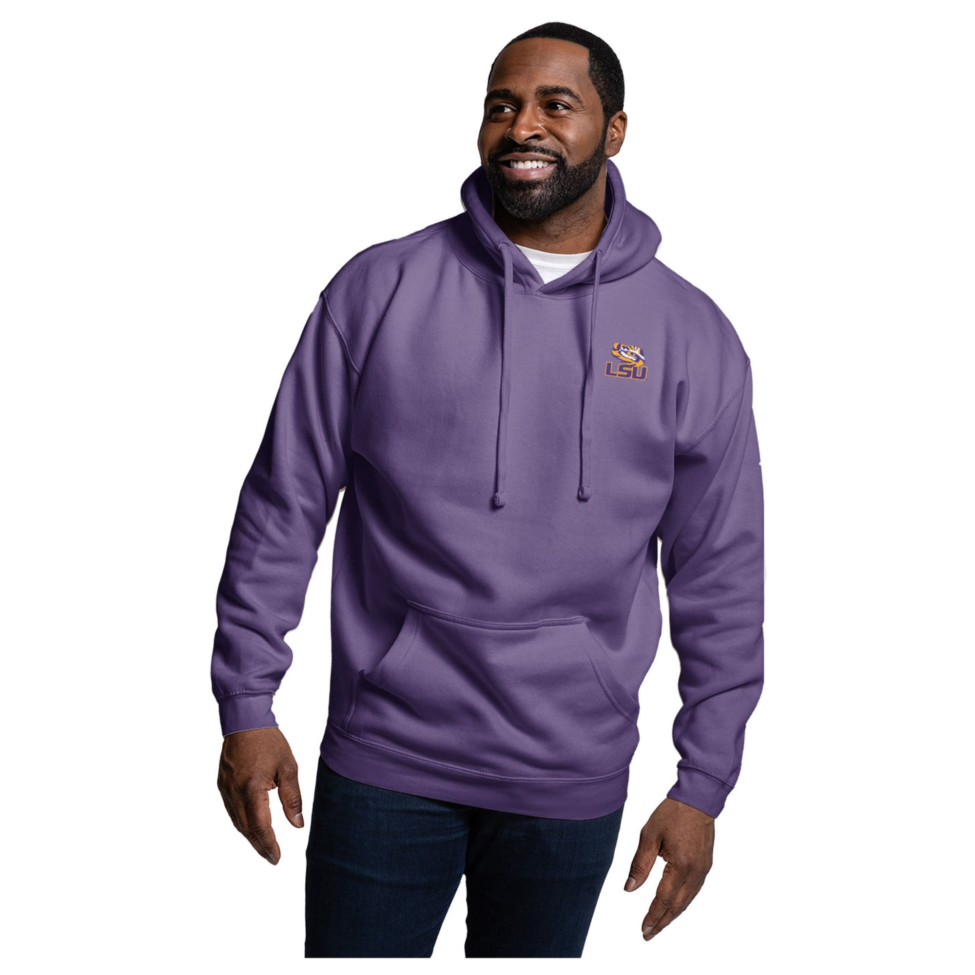 Men's League Collegiate Wear Purple LSU Tigers Essentials 2.0 Fleece Pullover Hoodie