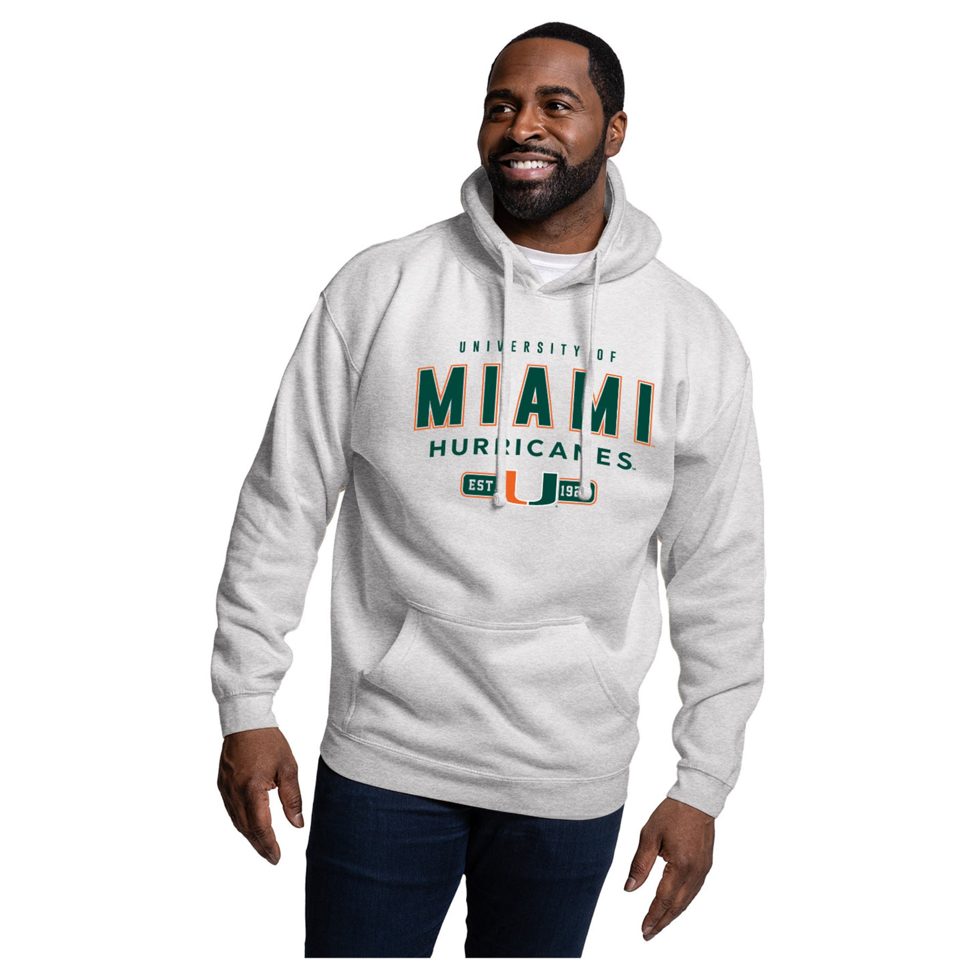 Men's League Collegiate Wear Heather Gray Miami Hurricanes Essentials 2.0 Fleece Pullover Hoodie