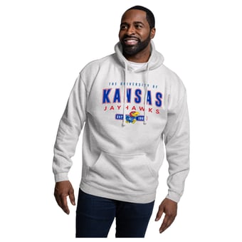 Men's League Collegiate Wear Heather Gray Kansas Jayhawks Essentials 2.0 Fleece Pullover Hoodie