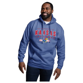 Men's League Collegiate Wear Royal Kansas Jayhawks Essentials 2.0 Fleece Pullover Hoodie