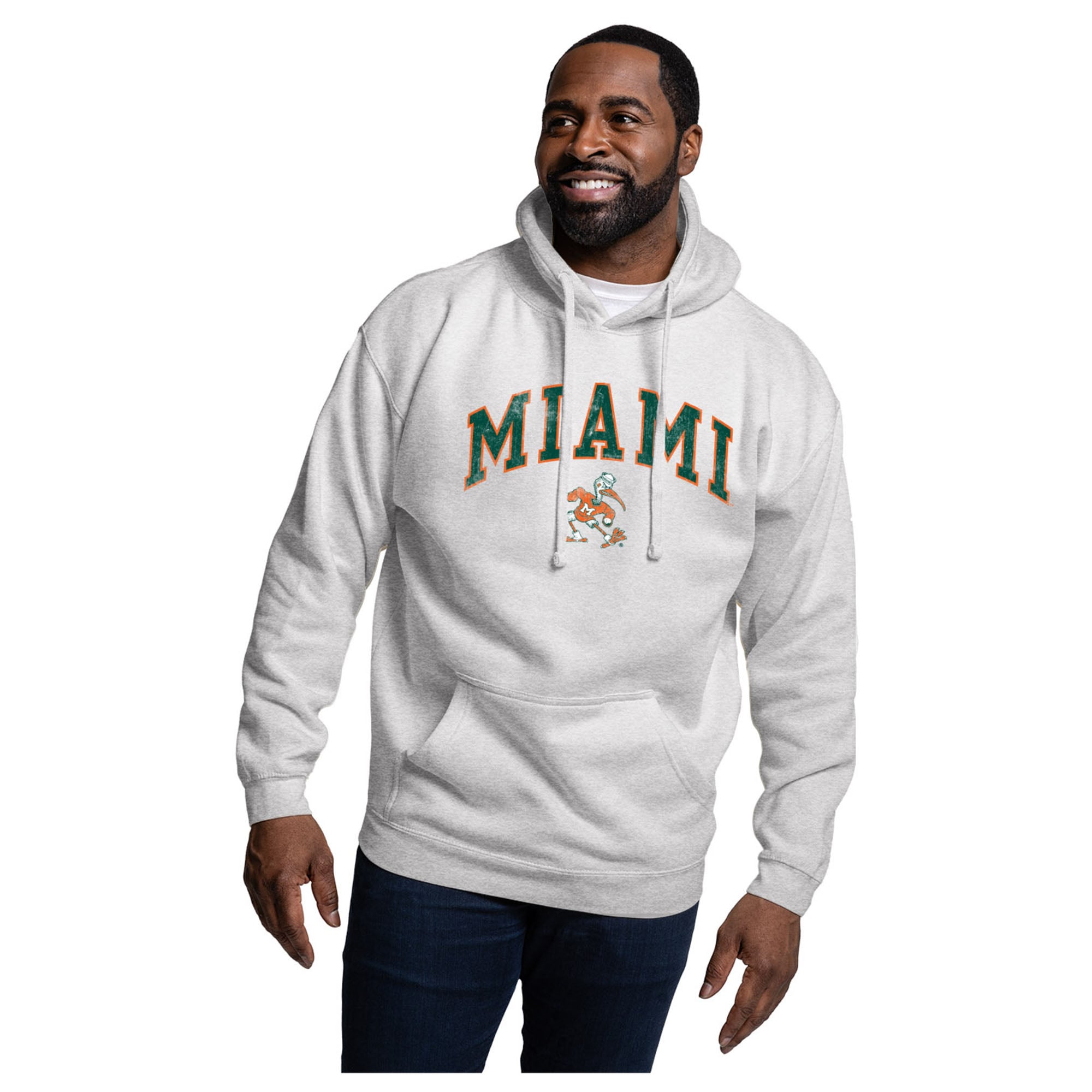 Men's League Collegiate Wear Heather Gray Miami Hurricanes Essentials 2.0 Fleece Pullover Hoodie