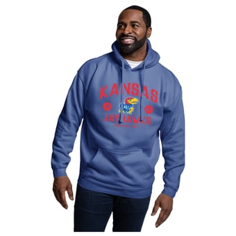 Men's League Collegiate Wear Royal Kansas Jayhawks Essentials 2.0 Fleece Pullover Hoodie