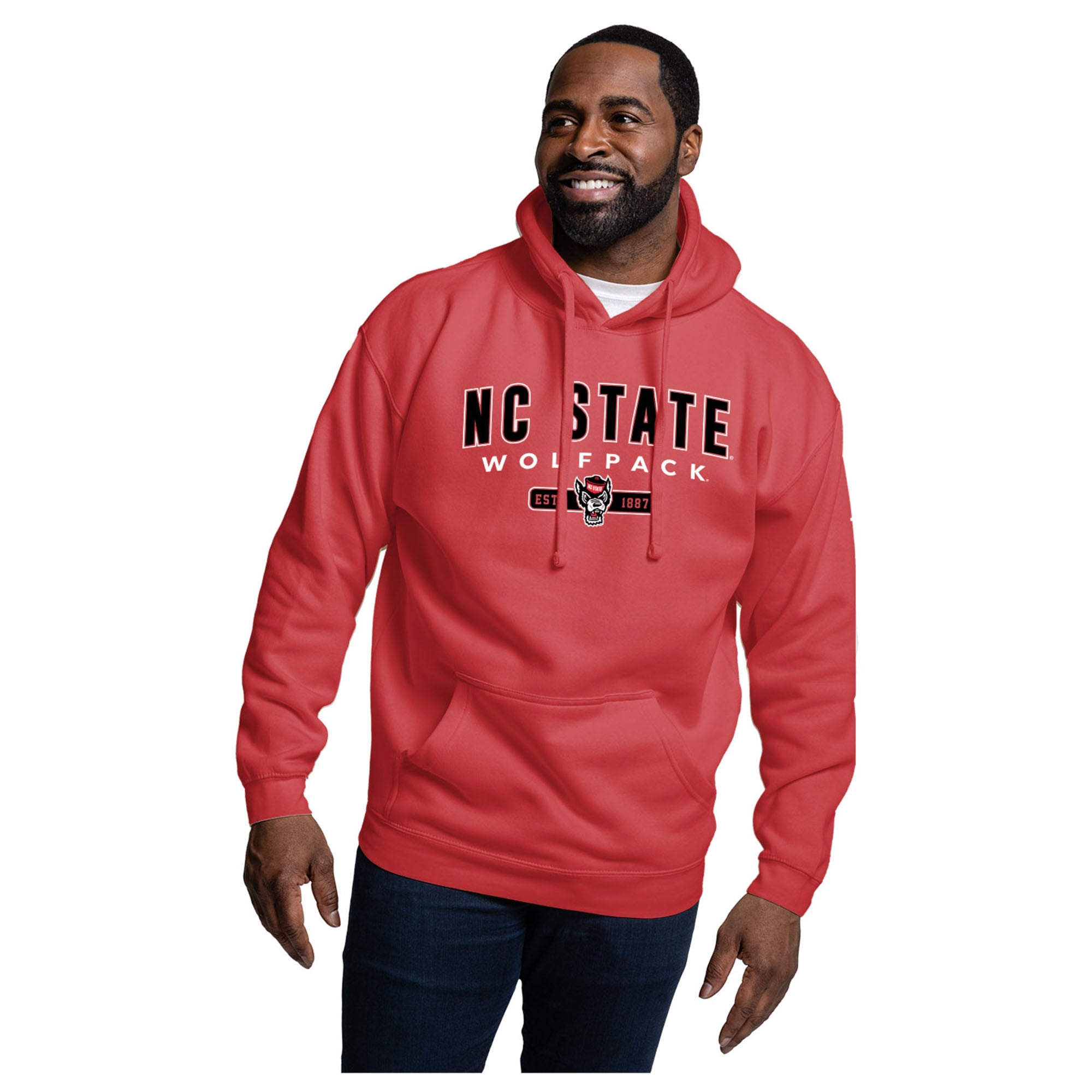 Men's League Collegiate Wear Red NC State Wolfpack Essentials 2.0 Fleece Pullover Hoodie
