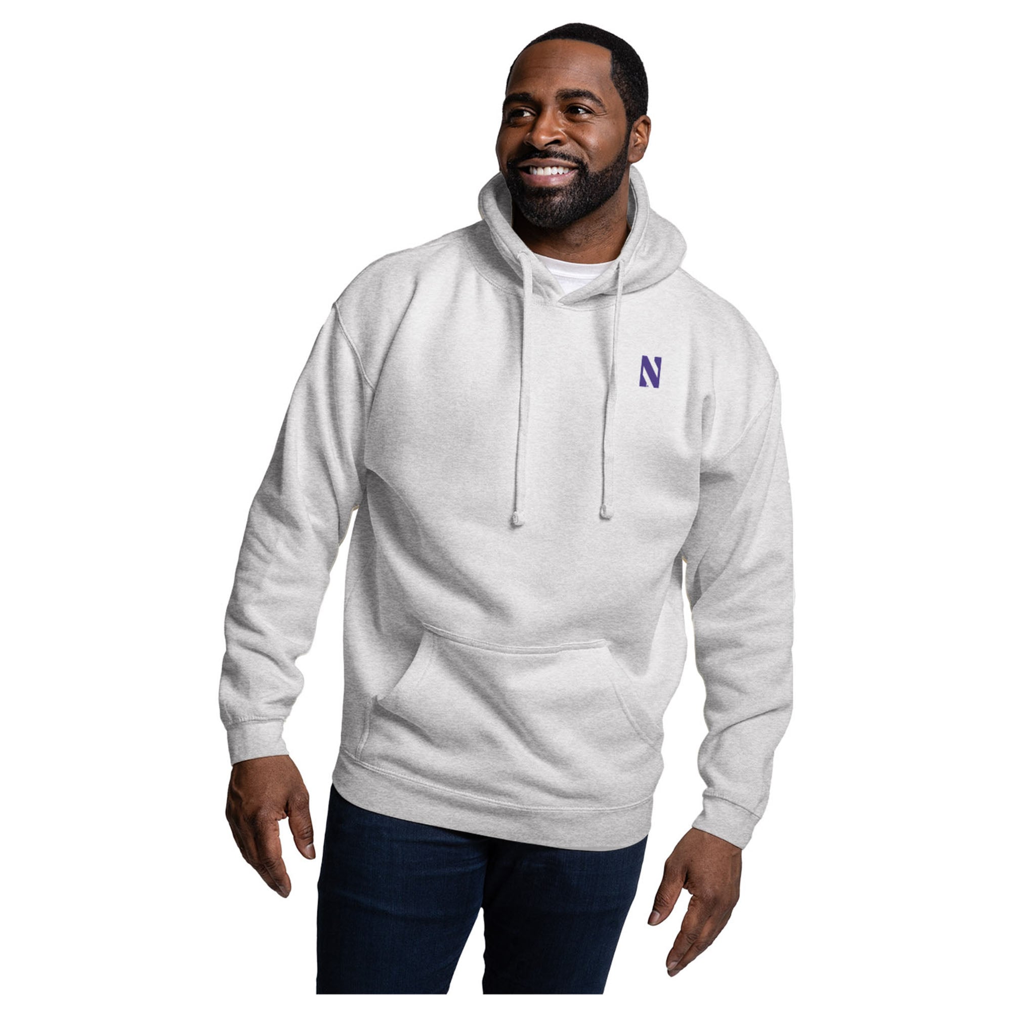 Men's League Collegiate Wear Heather Gray Northwestern Wildcats Essentials 2.0 Fleece Pullover Hoodie
