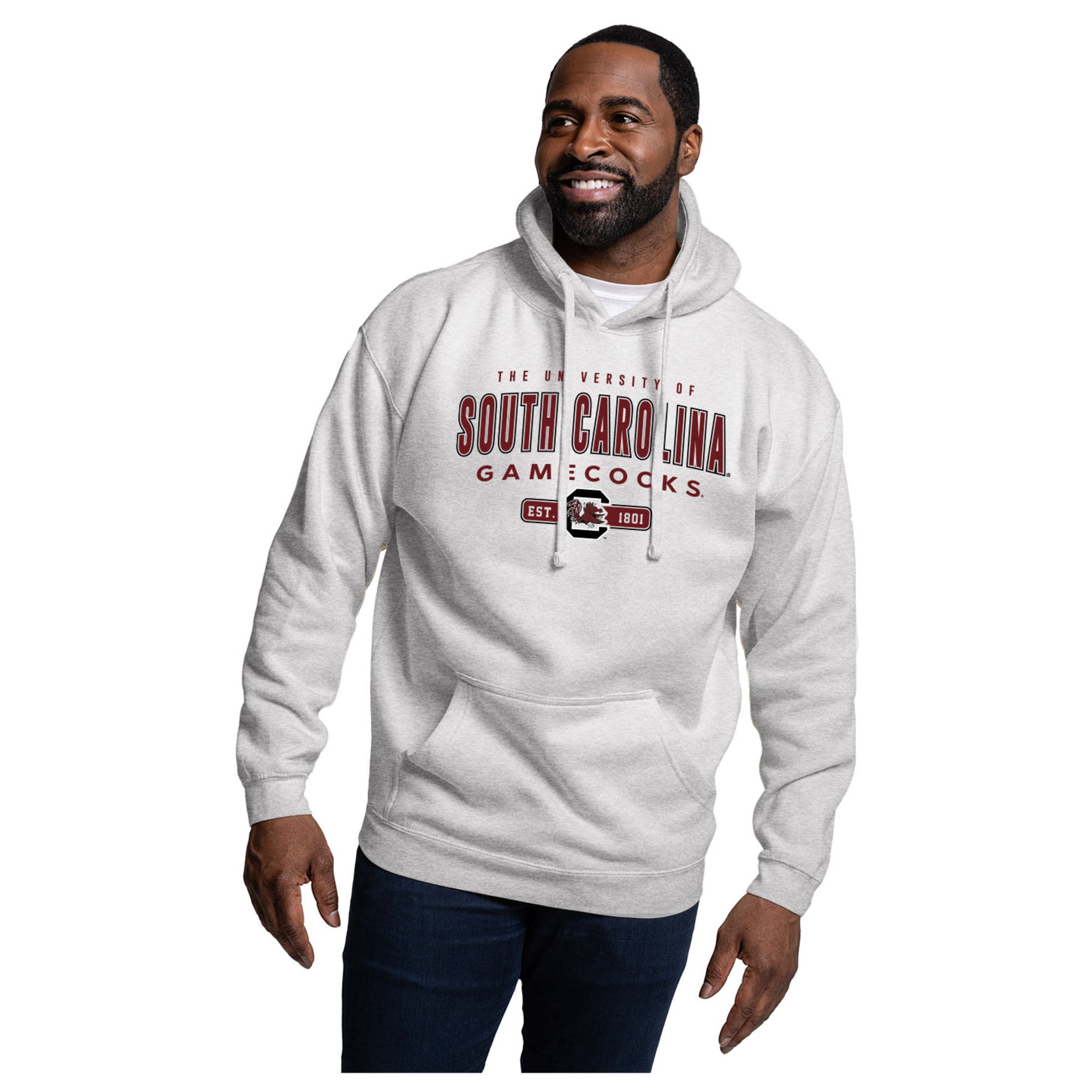 Men's League Collegiate Wear Heather Gray South Carolina Gamecocks Essentials 2.0 Fleece Pullover Hoodie