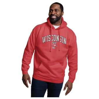 Men's League Collegiate Wear Red Wisconsin Badgers Essentials 2.0 Fleece Pullover Hoodie