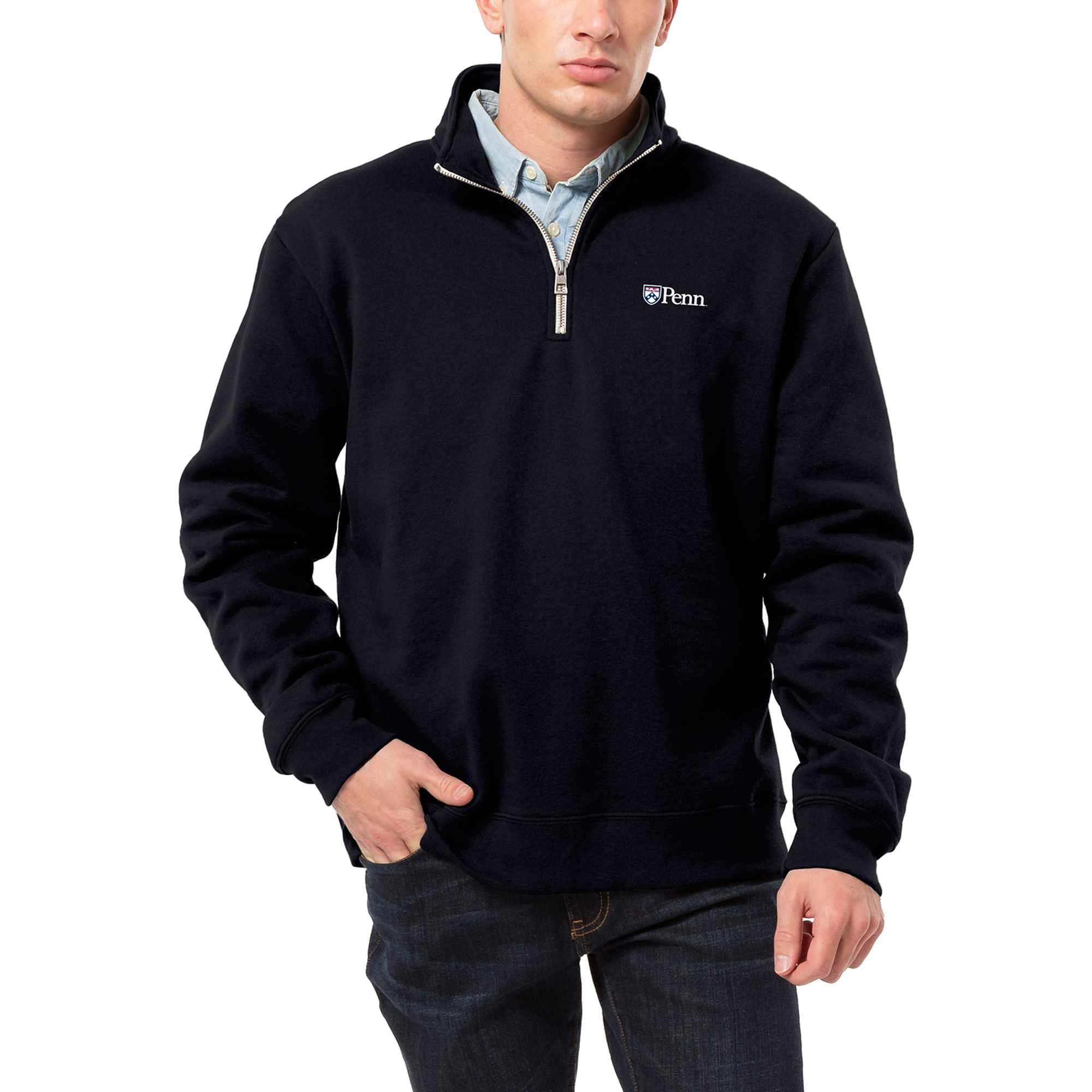 Men’s League Collegiate Wear Navy Pennsylvania Quakers Essentials 2.0 Fleece Quarter-Zip Jacket Men’s League Collegiate Wear Navy Pennsylvania Quakers Essentials 2.0 Fleece Quarter-Zip Jacket
