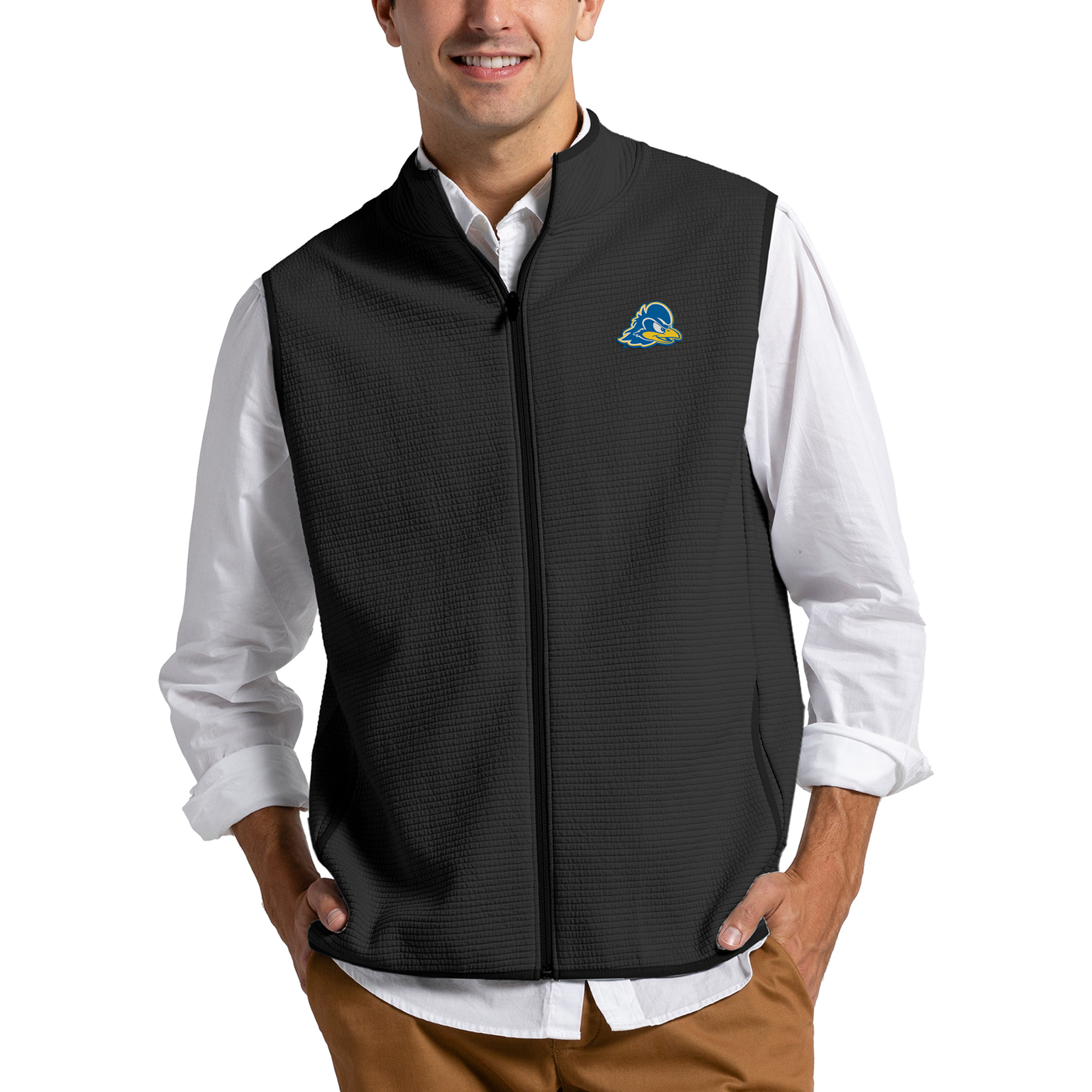 Men’s League Collegiate Wear Black Delaware Fightin’ Blue Hens Summit Full-Zip Vest Men’s League Collegiate Wear Black Delaware Fightin’ Blue Hens Summit Full-Zip Vest