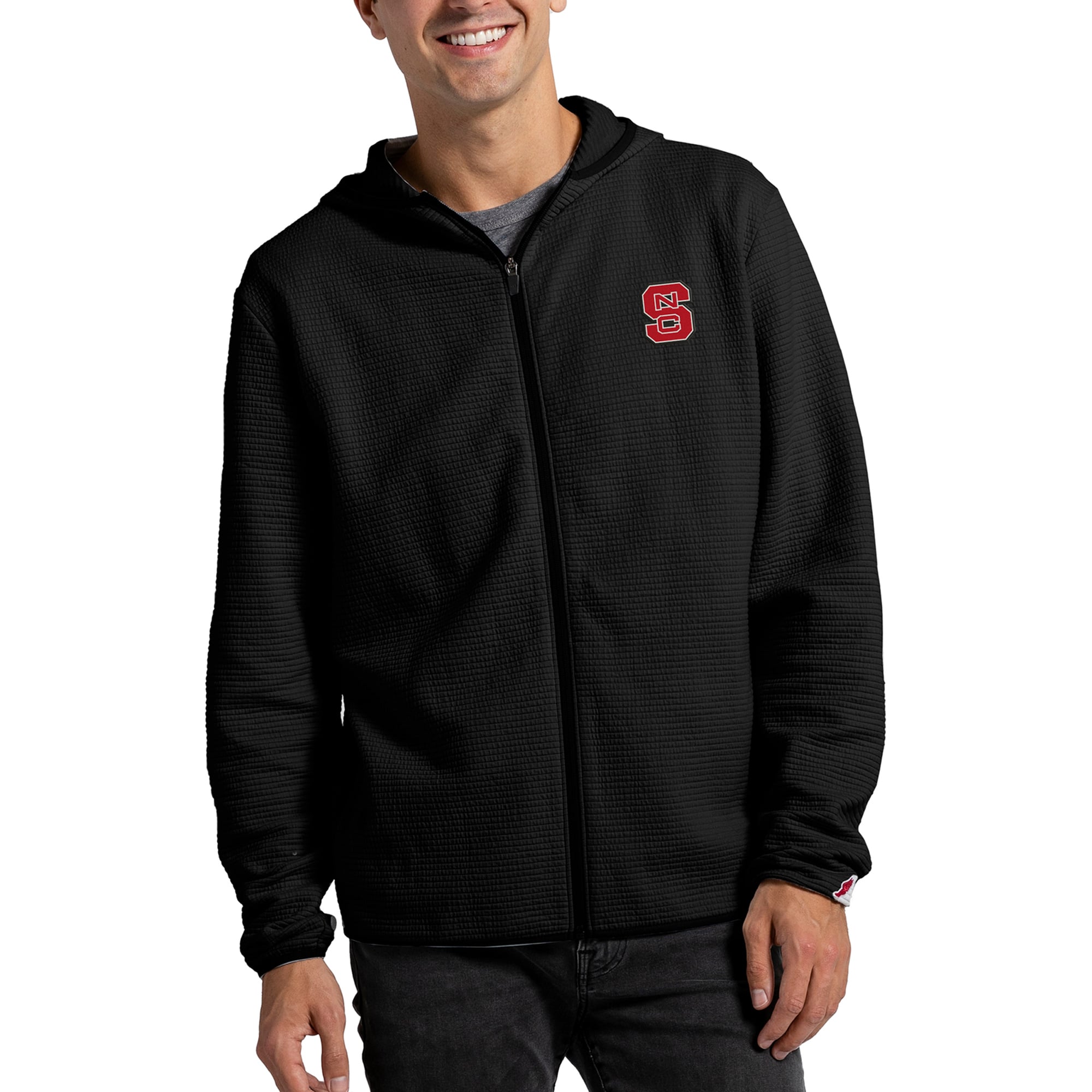 Men's League Collegiate Wear Black NC State Wolfpack Summit Full-Zip Hoodie