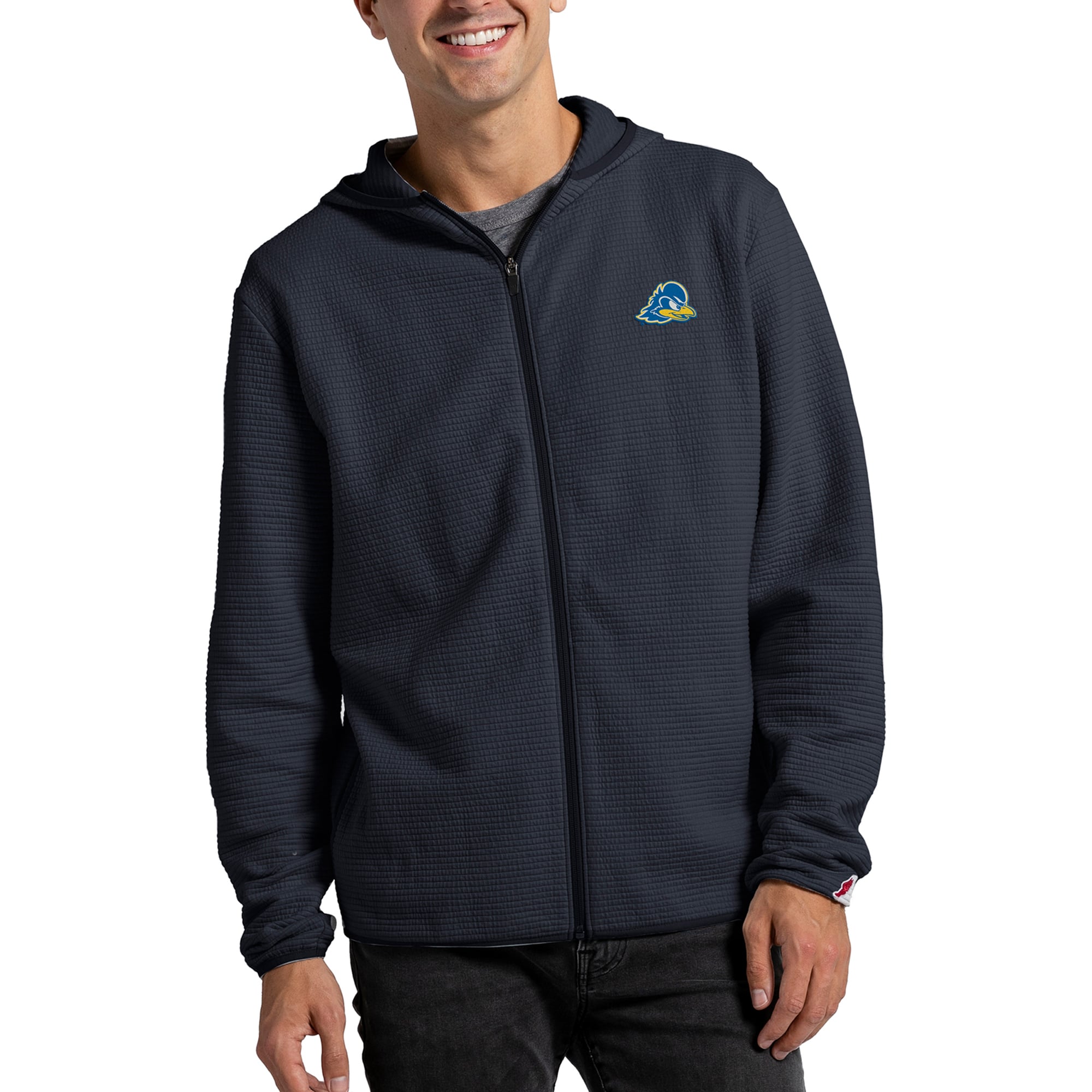 Men's League Collegiate Wear Black Delaware Fightin' Blue Hens Summit Full-Zip Hoodie