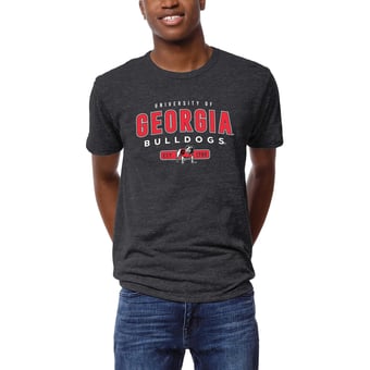 Men's League Collegiate Wear Graphite Georgia Bulldogs Victory Falls Tri-Blend T-Shirt