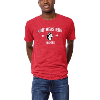 Men's League Collegiate Wear Heather Red Northeastern Huskies Victory Falls Tri-Blend T-Shirt