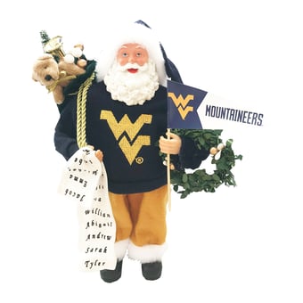 "West Virginia Mountaineers 12"" Proud Santa"