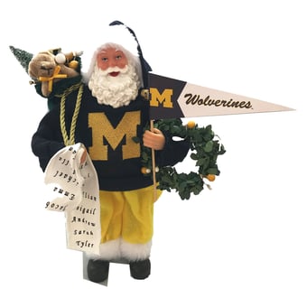 "Michigan Wolverines 12"" Proud Santa"