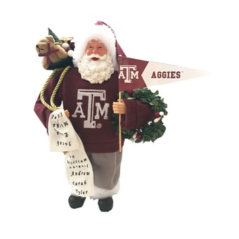 "Texas A&M Aggies 12"" Proud Santa"