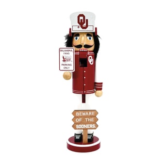 "Oklahoma Sooners 12"" Beware Nutcracker"