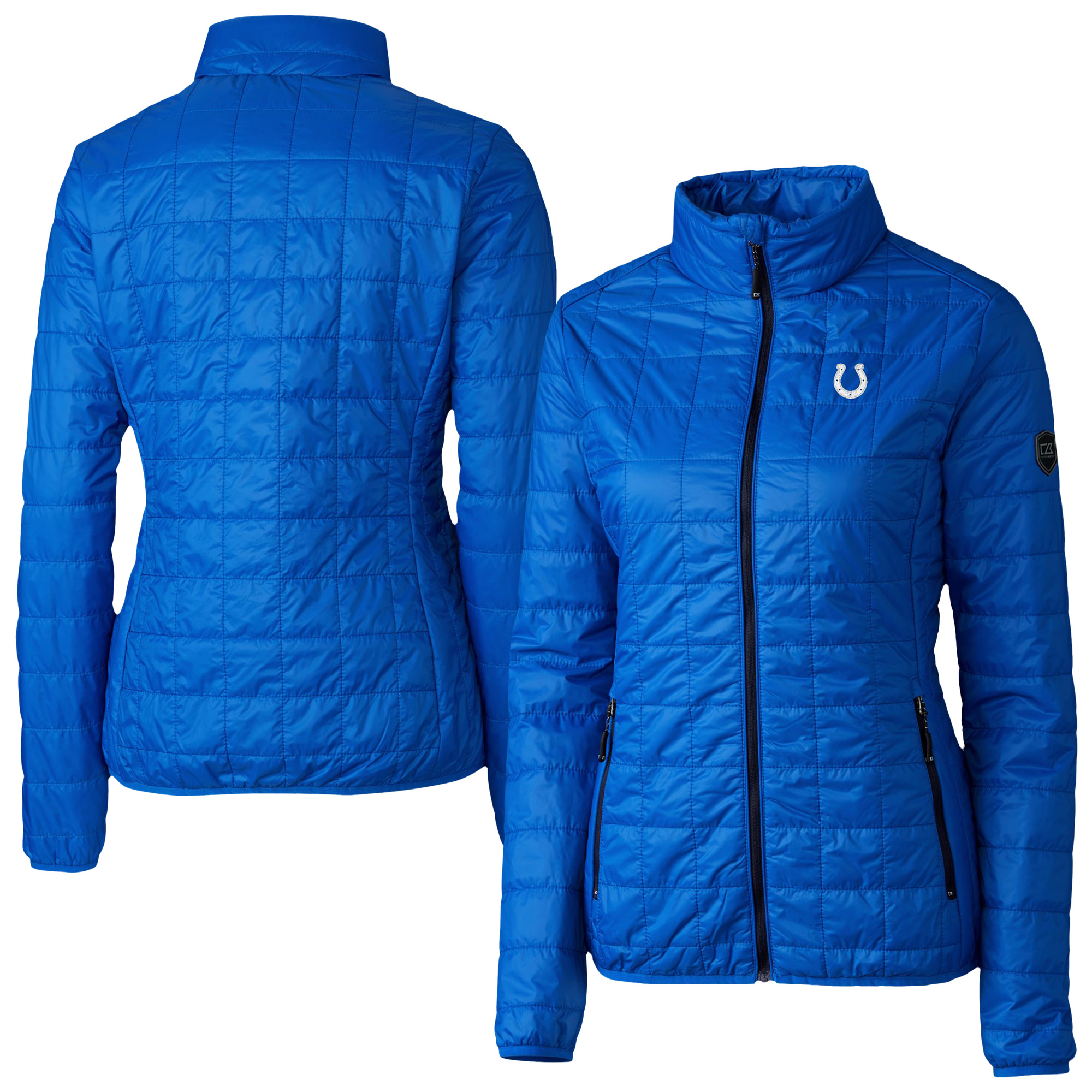 Women's Cutter & Buck Royal Indianapolis Colts Rainier PrimaLoft Eco Insulated Full-Zip Puffer Jacket