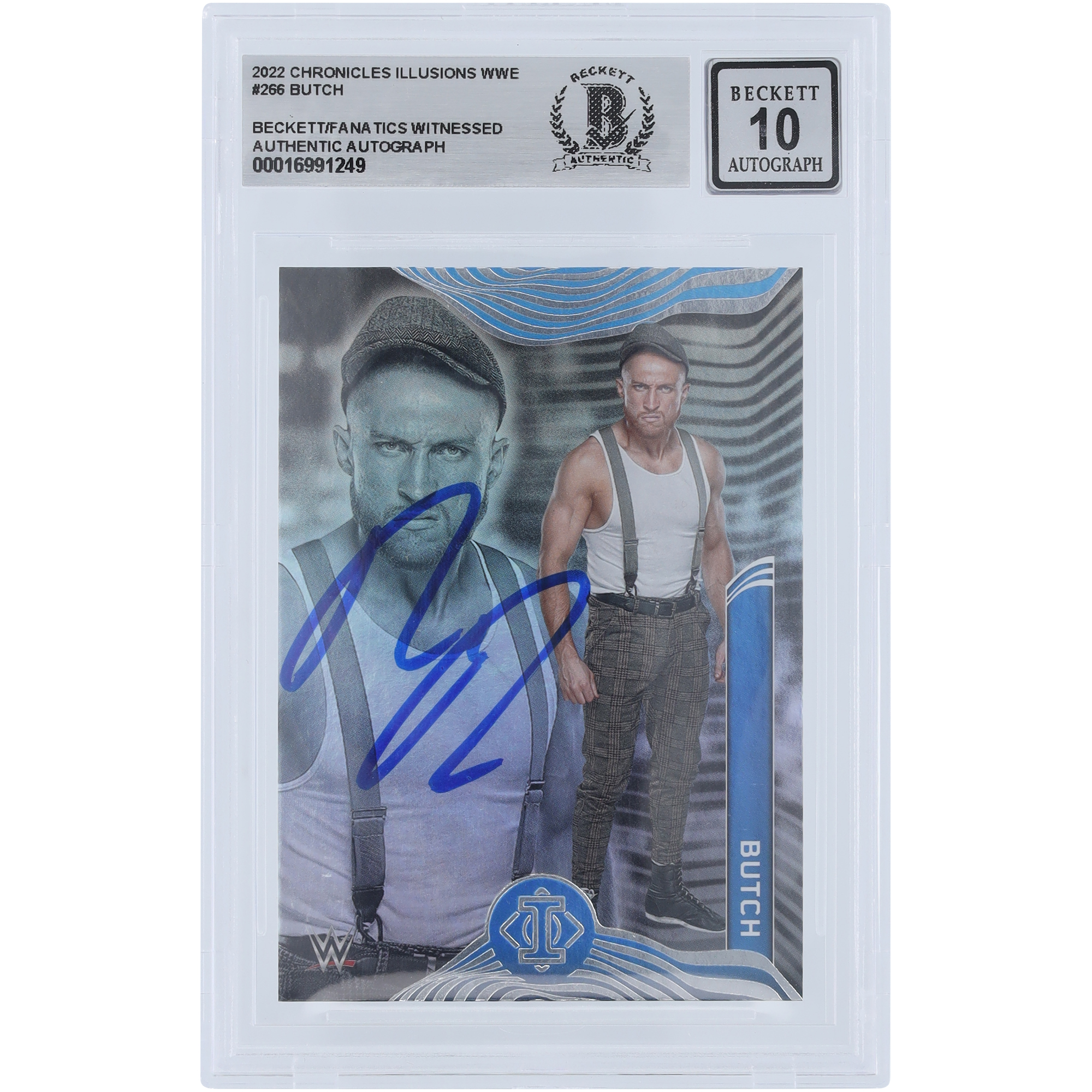 Butch WWE Autographed 2022 Panini Chronicles Illusions #266 Beckett Fanatics Witnessed Authenticated 10 Card Butch WWE Autographed 2022 Panini Chronicles Illusions #266 Beckett Fanatics Witnessed Authenticated 10 Card