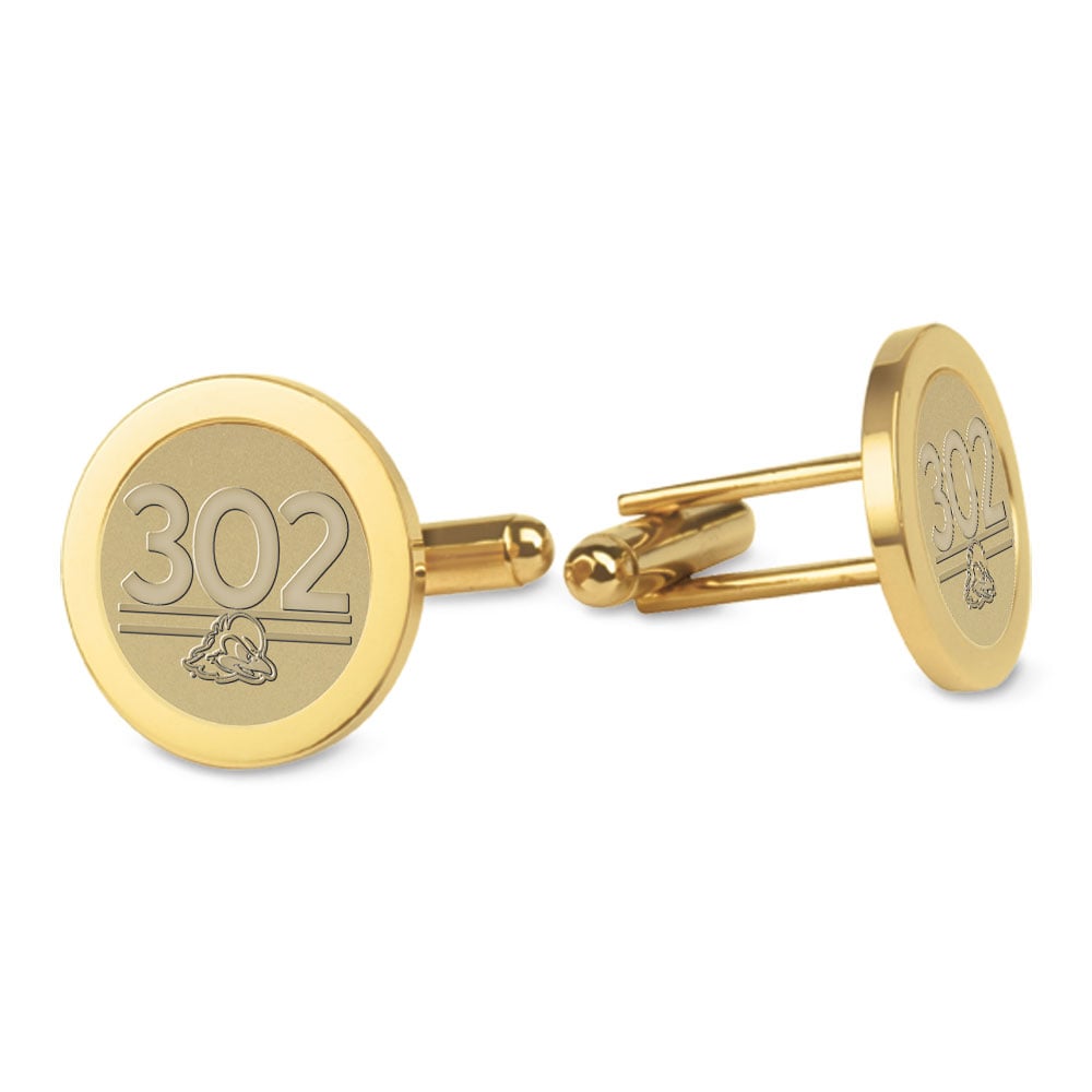 Delaware Fightin' Blue Hens Gold Cufflinks