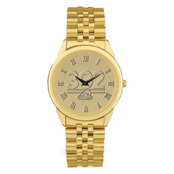 Men's Delaware Fightin' Blue Hens Gold Medallion Rolled Link Bracelet Wristwatch