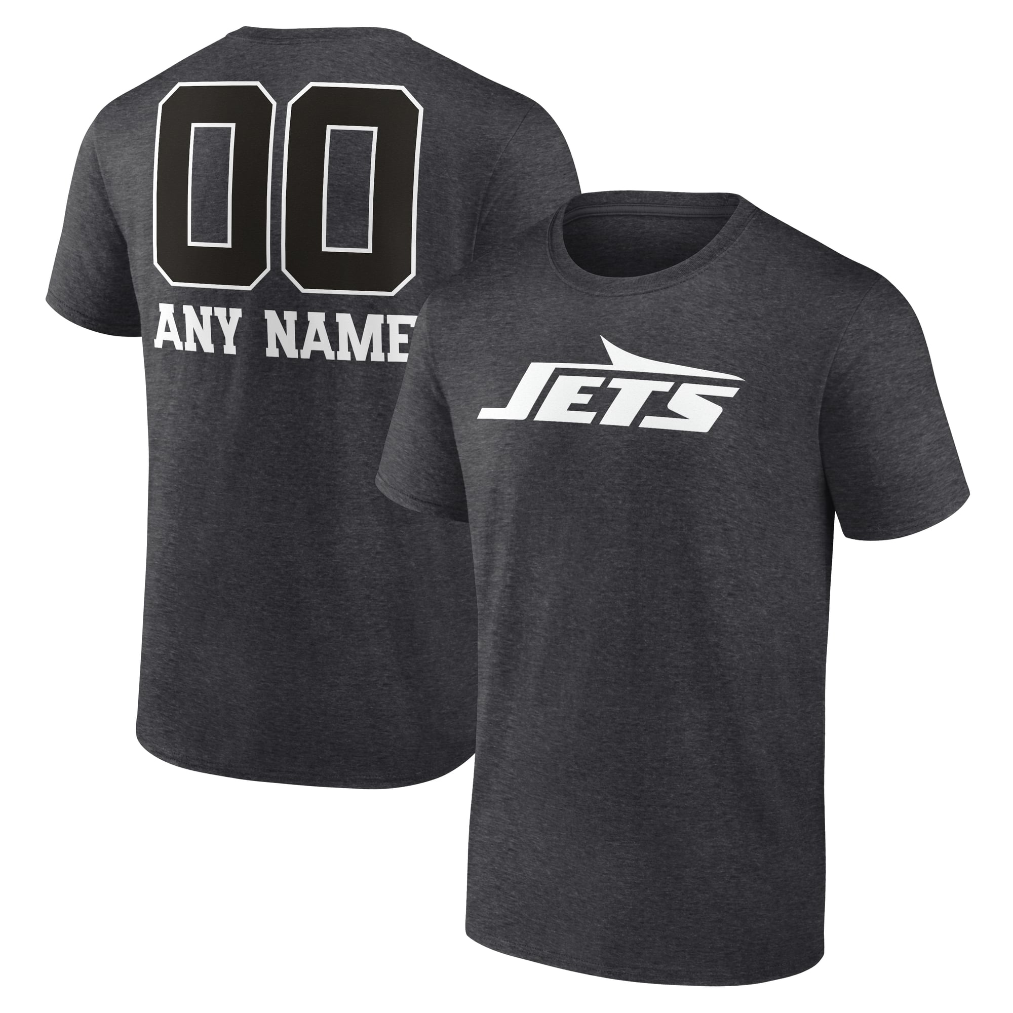 Men’s Charcoal New York Jets Personalized Name & Number Monochrome T-Shirt Men’s Charcoal New York Jets Personalized Name & Number Monochrome T-Shirt