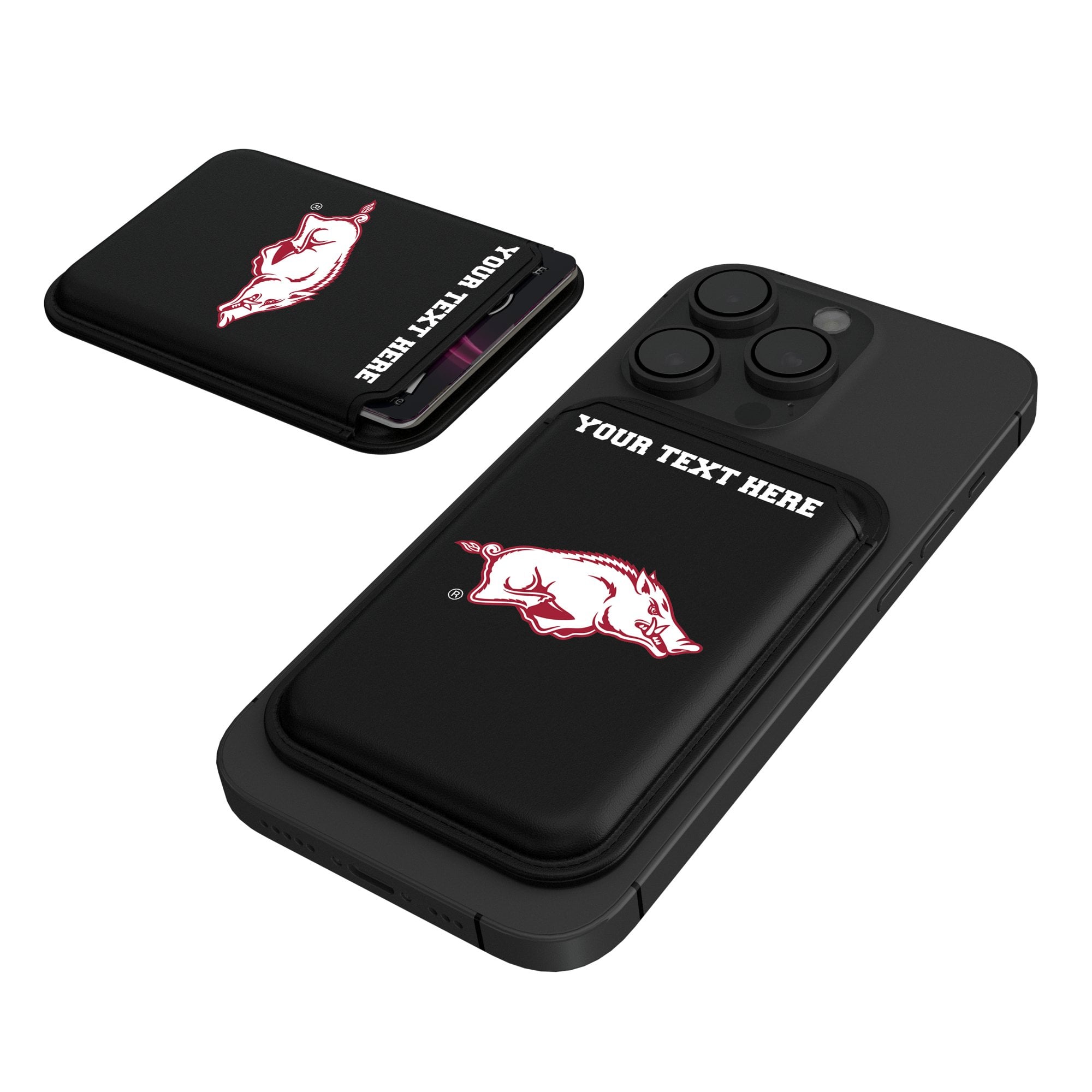 Keyscaper Arkansas Razorbacks Personalized Insignia Magnetic Credit Card Wallet