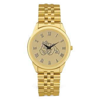 Men's Gold Fresno State Bulldogs Medallion Rolled Link Bracelet Wristwatch